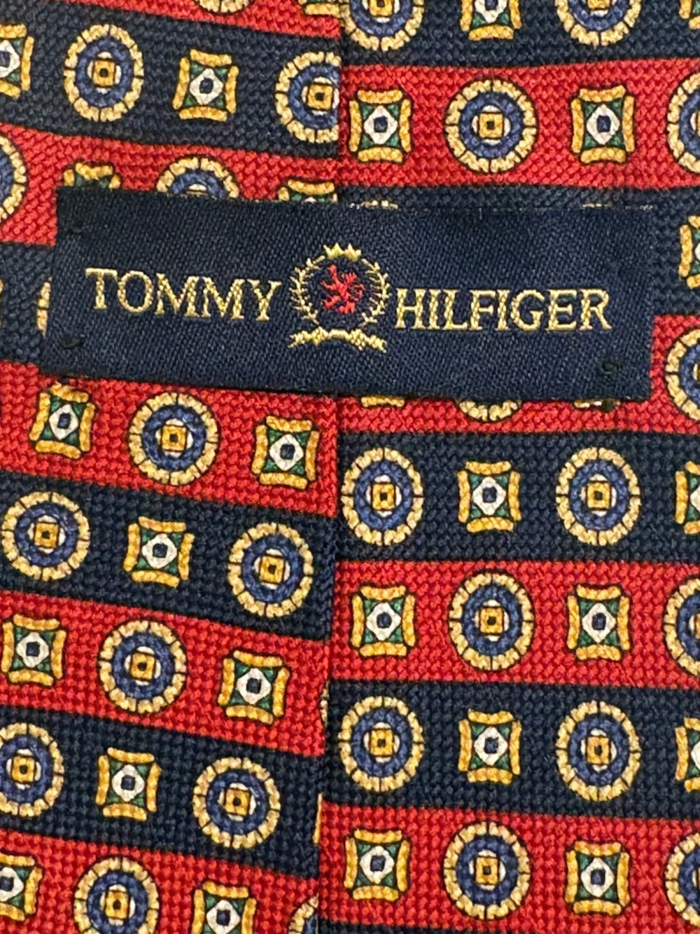 Tommy Hilfiger Vintage Silk Geometric Medallion Tie 4" Wide